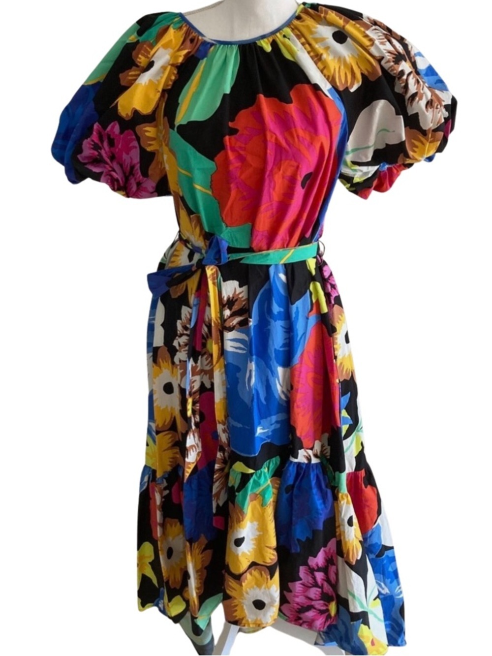 Christopher John Rogers x Target Floral High-Low Dress with Puff Sleeves Size S - Picture 6 of 8